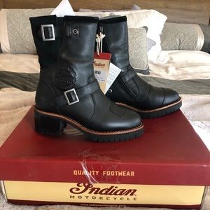 Ladies Indian Leather Motorcycle Boots